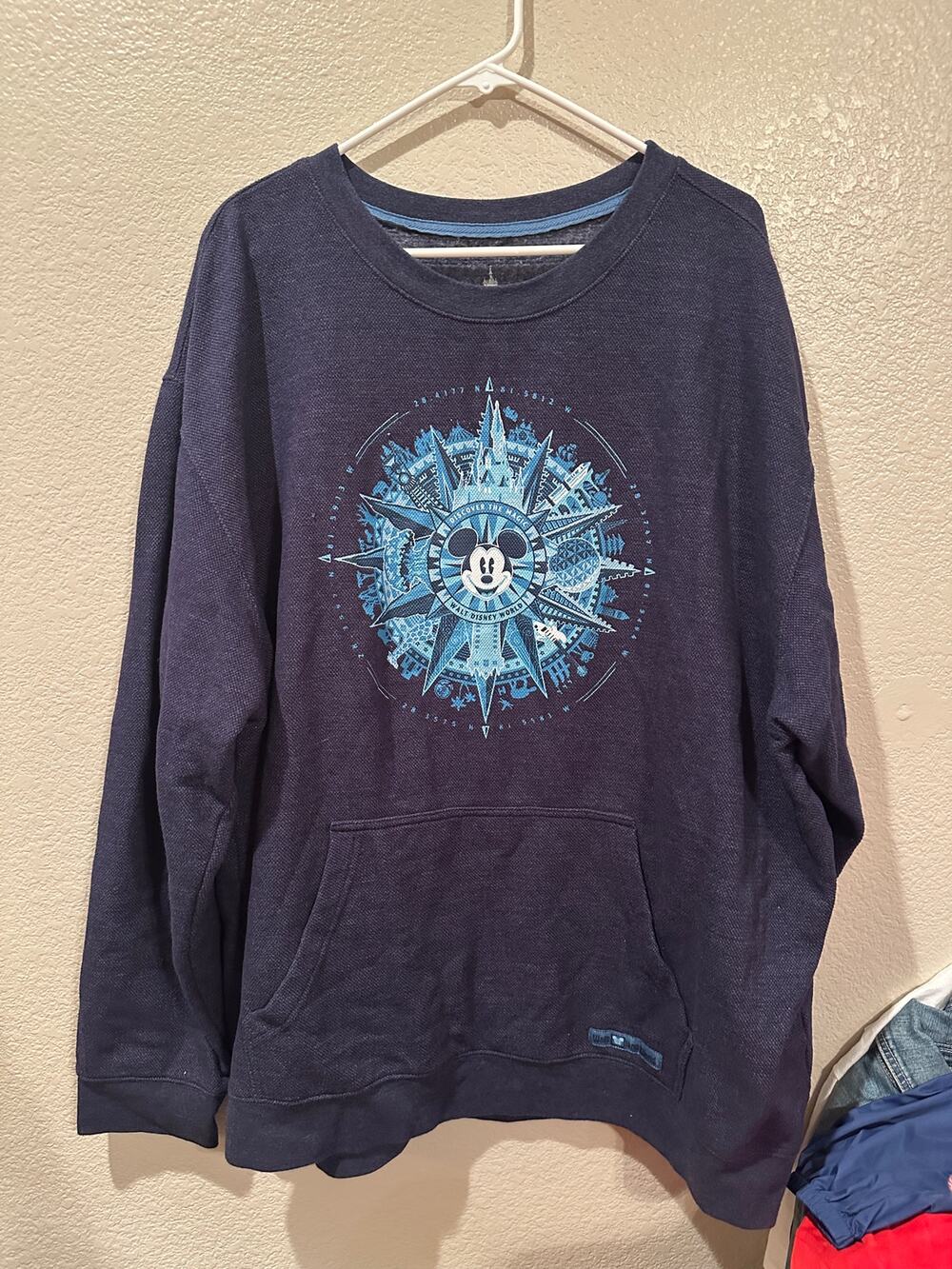 NWOT Disney Parks World Blue Discover Magic Sweatshirt Compass Mickey Mouse XXXL